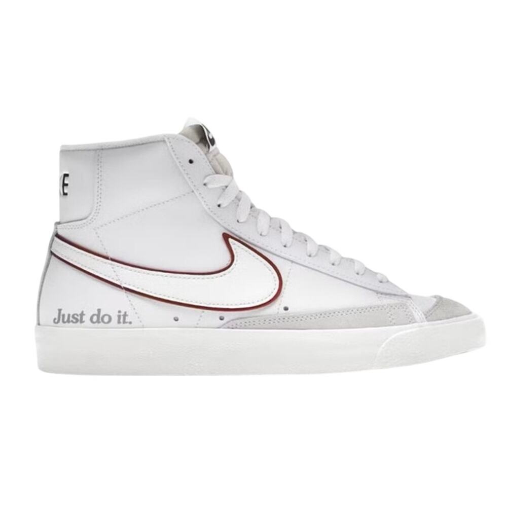 Nike Just Do It Blazer Mid 77 Mens 10 White Leather Lace Up Outdoor Ankle Clean!